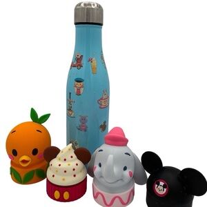 Disney Parks Water Bottle wi/ 4 Interchangeable Toppers Orange Bird Dumbo Mickey